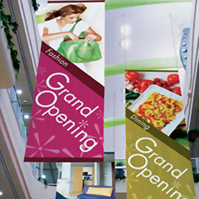 商场双面大吊旗喷绘